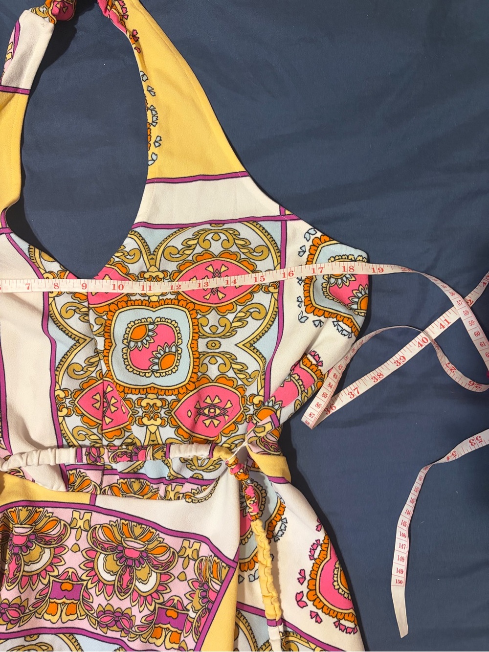 VENUS Yellow, Pink & White Printed V-Neck Peplum Tunic - Picture 3 of 4